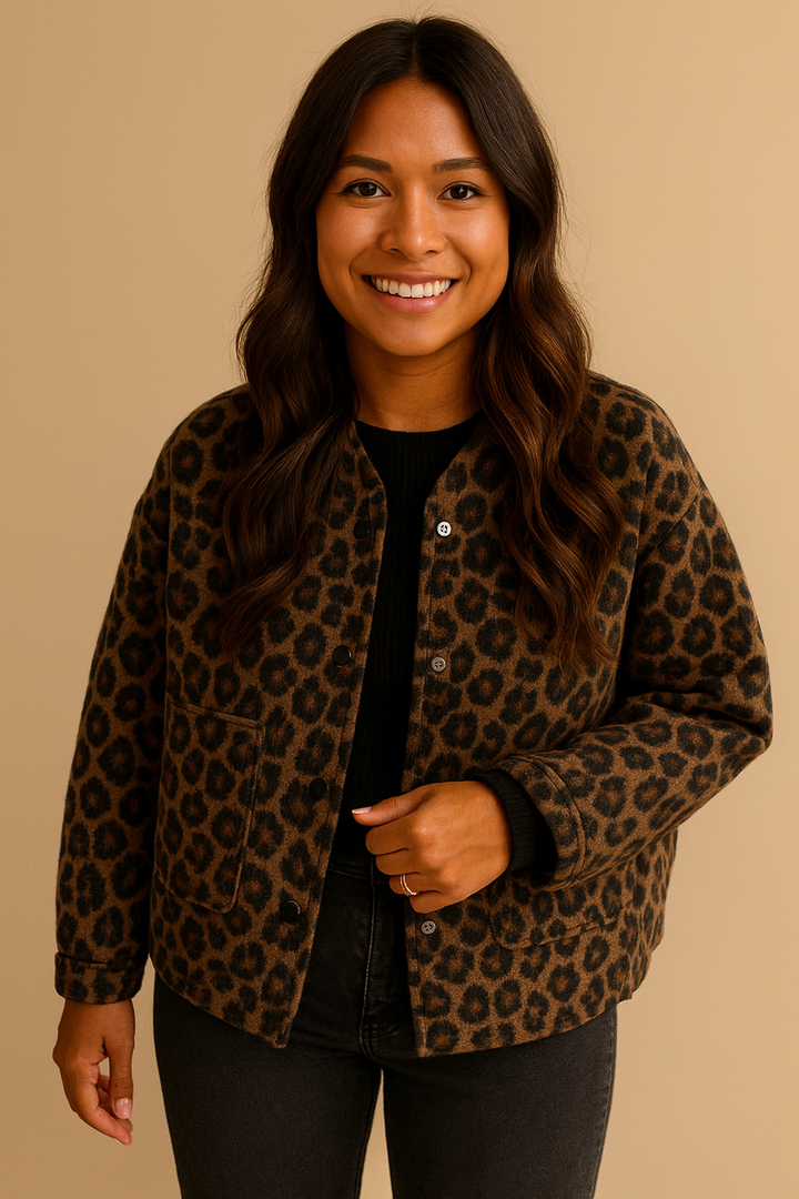 Damesjas met luipaardprint - Leandra