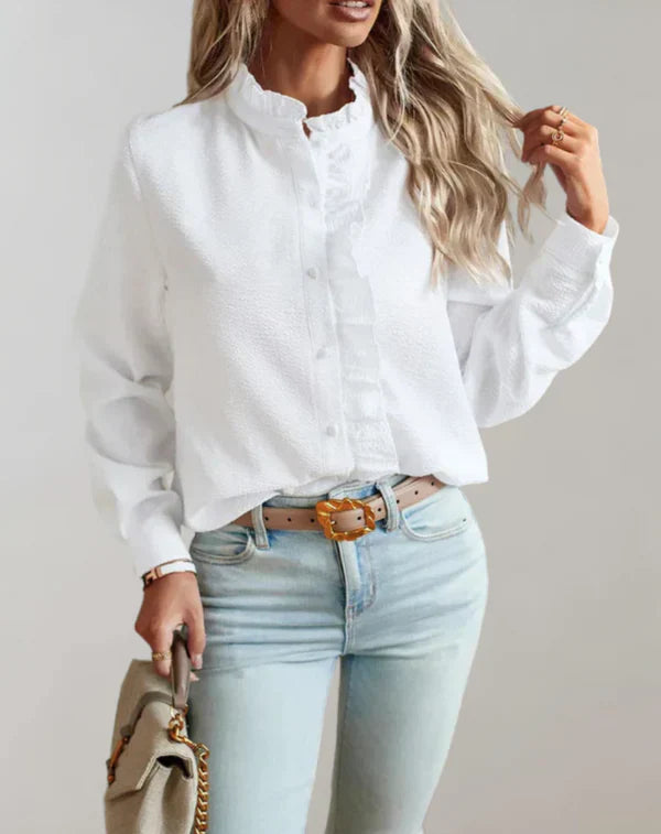 Ciara - Elegante blouse met lange mouwen en ruches