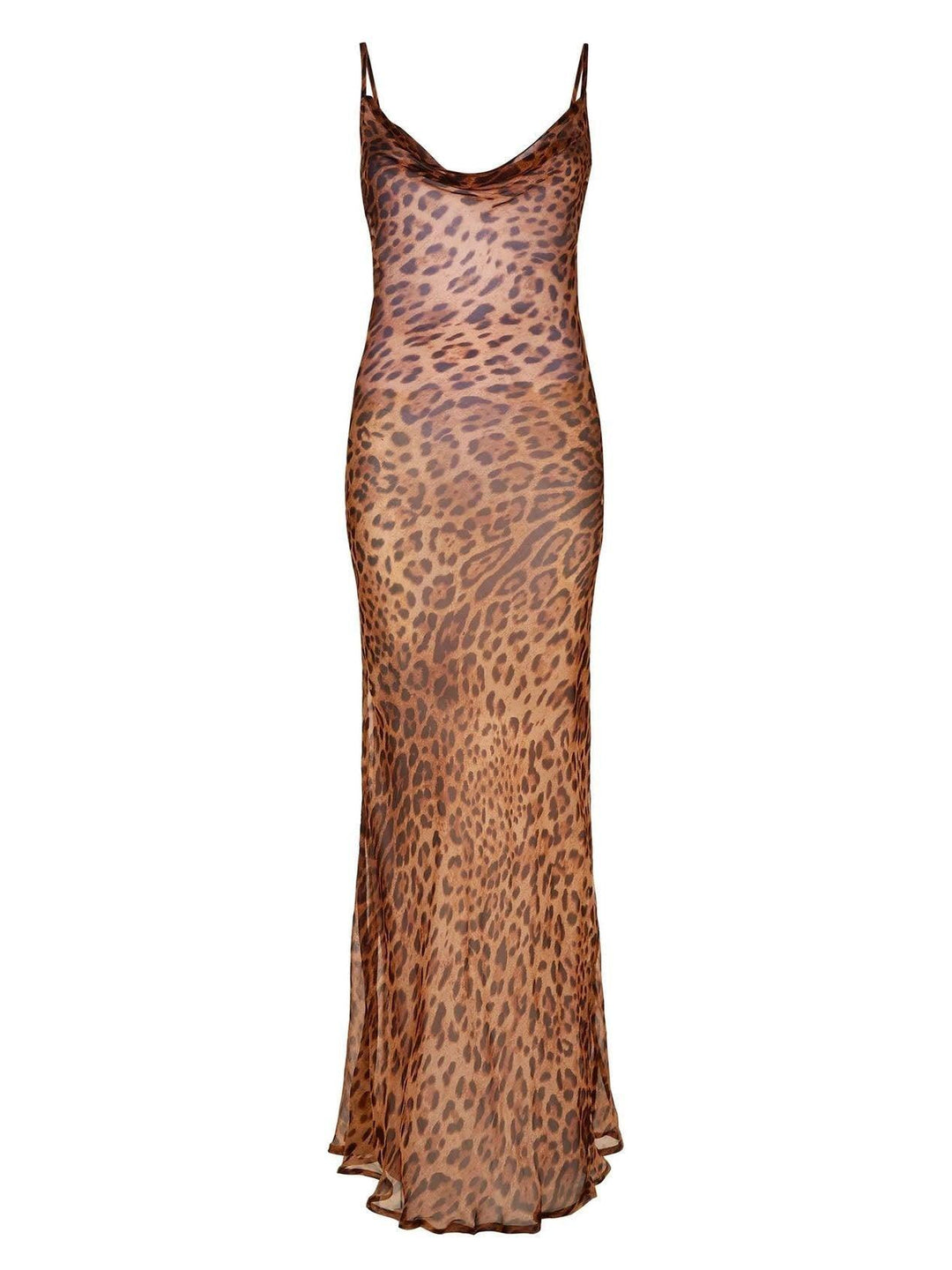 Nereida - Spaghetti Maxi Dress met luipaardprint