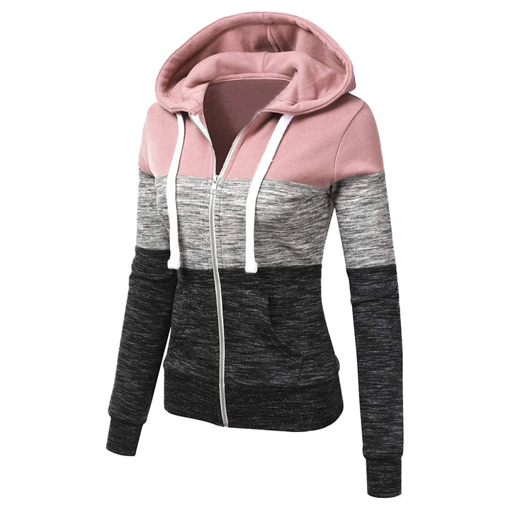 NAYELI - Driekleurige hoodie met ritssluiting