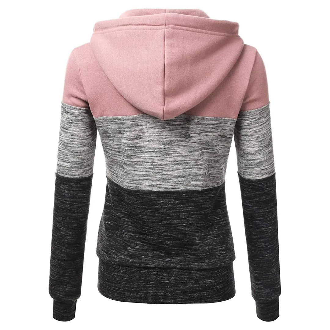 NAYELI - Driekleurige hoodie met ritssluiting