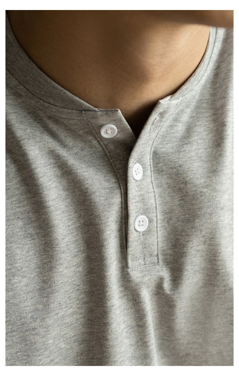 Katoenen heren-T-shirt met maokraag - Damien
