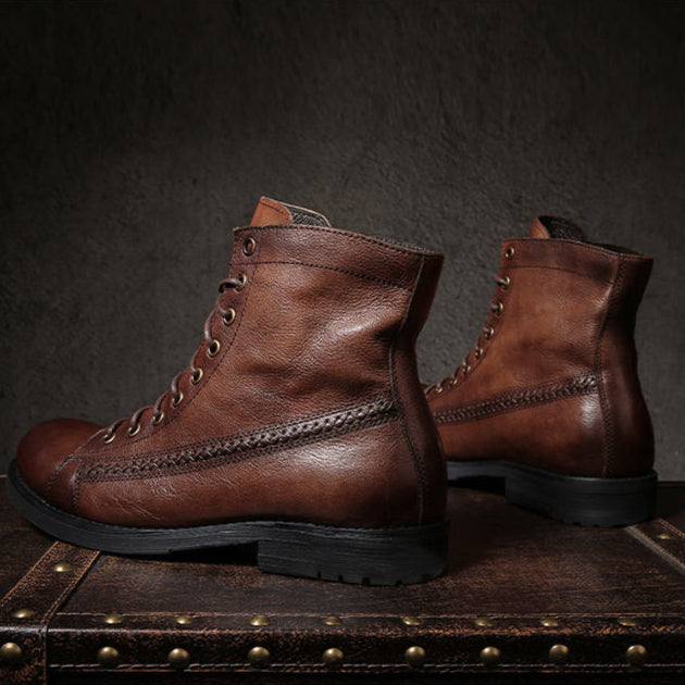 Herenlaarzen in vintage leer - Pierre
