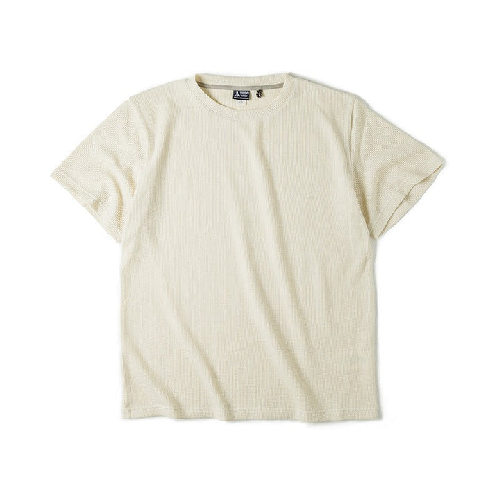 Heren-T-shirt met korte mouwen en witte wafeltextuur - Brando