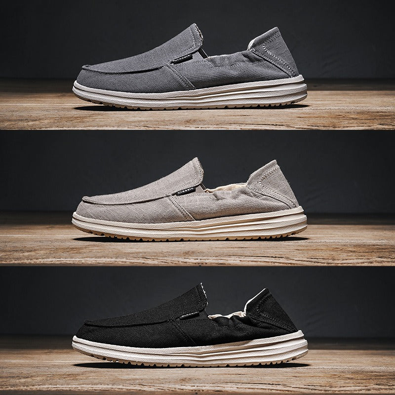 Herenloafers van ademend canvas met slip-on stijl - Bruno