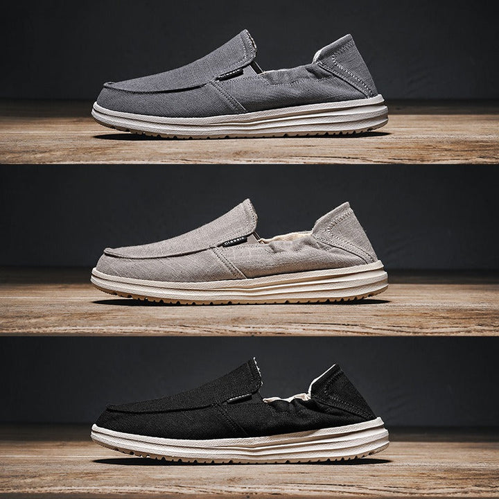 Herenloafers van ademend canvas met slip-on stijl - Bruno
