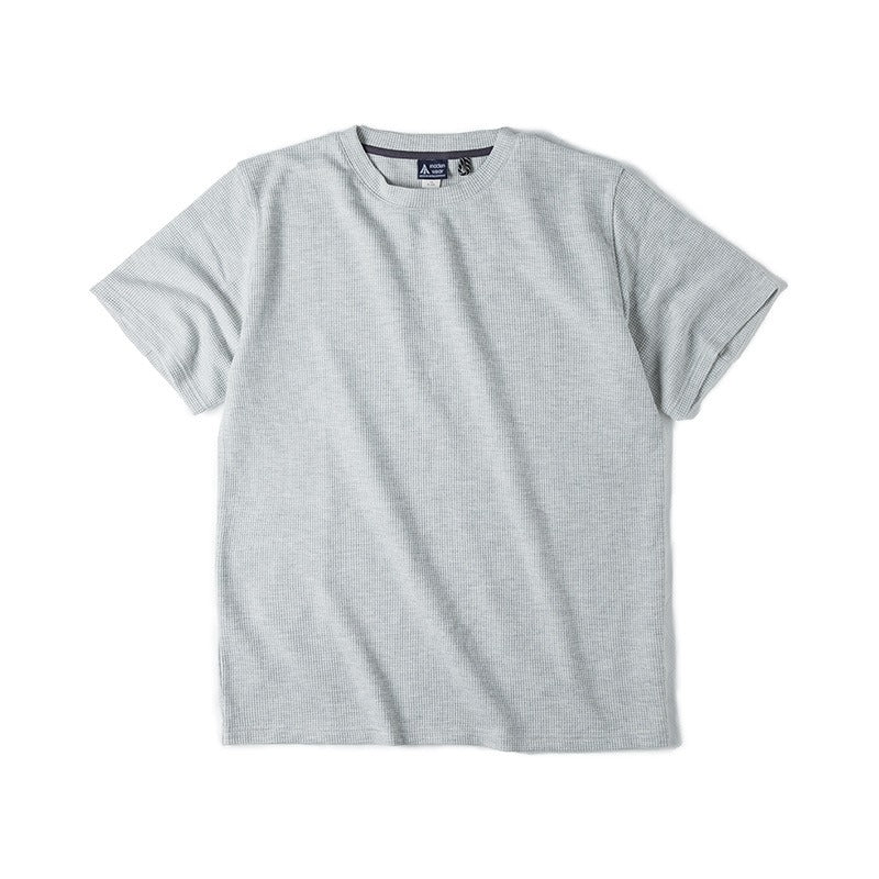 Heren-T-shirt met korte mouwen en witte wafeltextuur - Brando