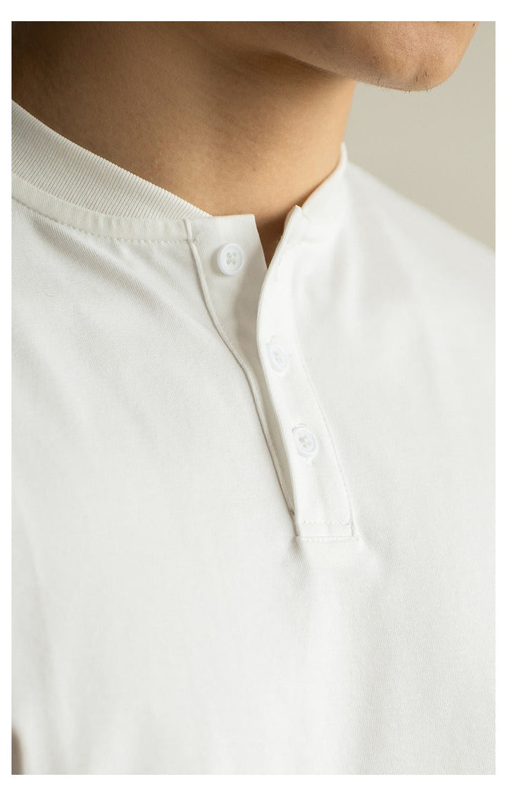 Katoenen heren-T-shirt met maokraag - Damien