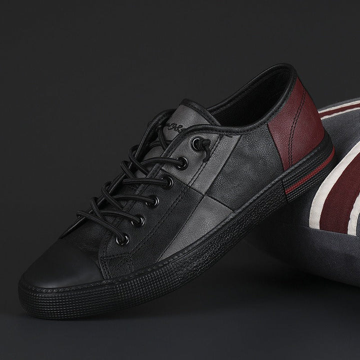 Casual zwart leren sportschoenen voor heren - Tomás