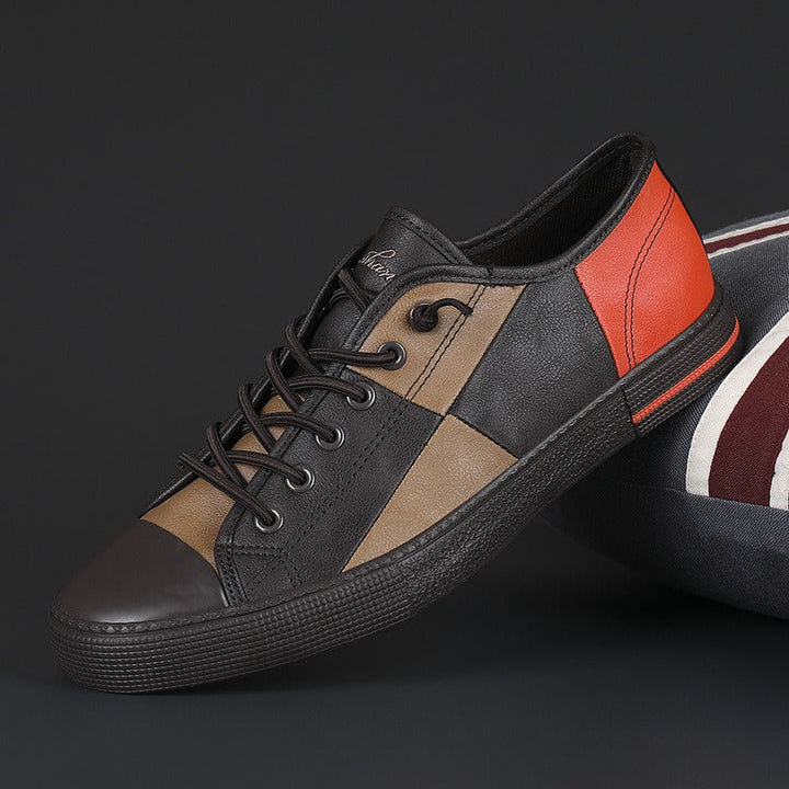 Casual zwart leren sportschoenen voor heren - Tomás