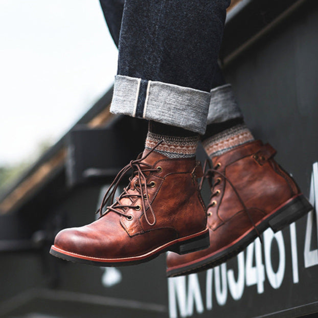 Leren laarzen in vintage stijl - Xavi