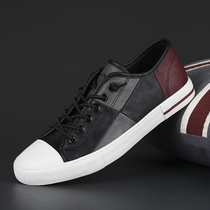 Casual zwart leren sportschoenen voor heren - Tomás