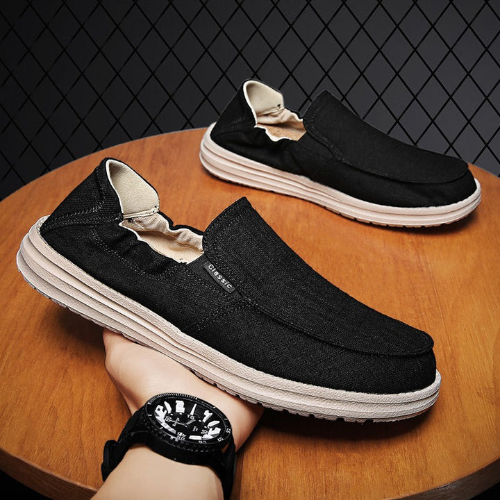 Herenloafers van ademend canvas met slip-on stijl - Bruno