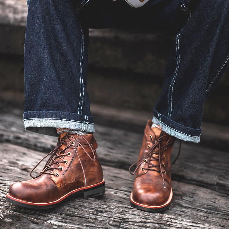 Leren laarzen in vintage stijl - Xavi