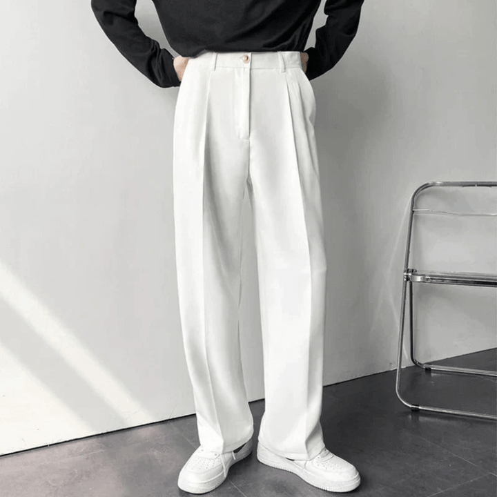 Rechte herenbroek met geknepen model - Marcelo