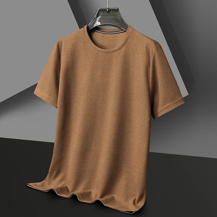 Heren-T-shirt met korte mouwen - structuur & ronde hals