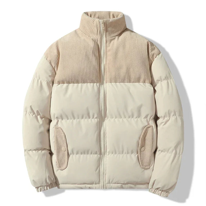 Gewatteerd uniseks jack met corduroy details - Aiden