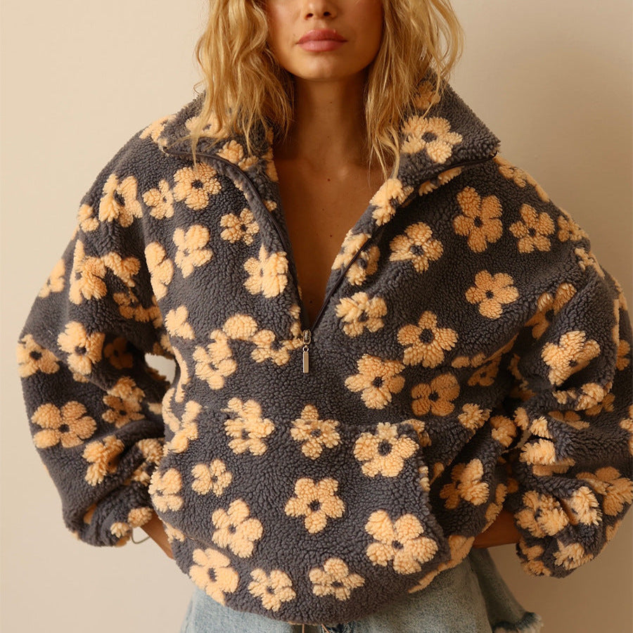 Fleece damessweatshirt met grote zak - Liora