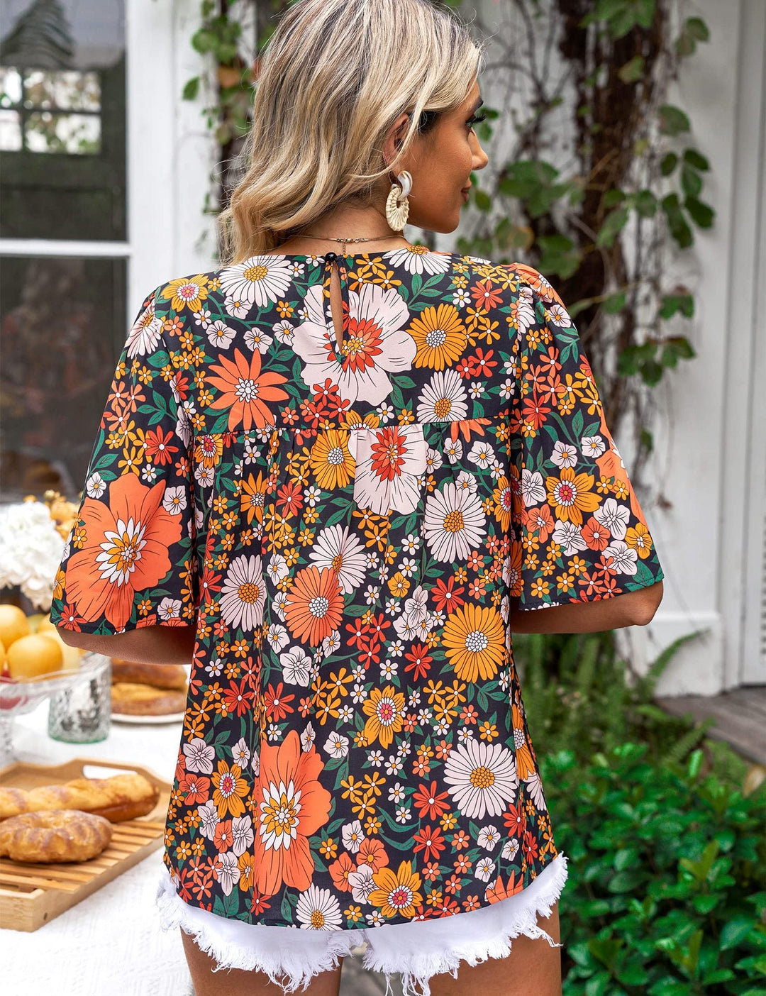 Shanee - Bloemenblouse met mouwen