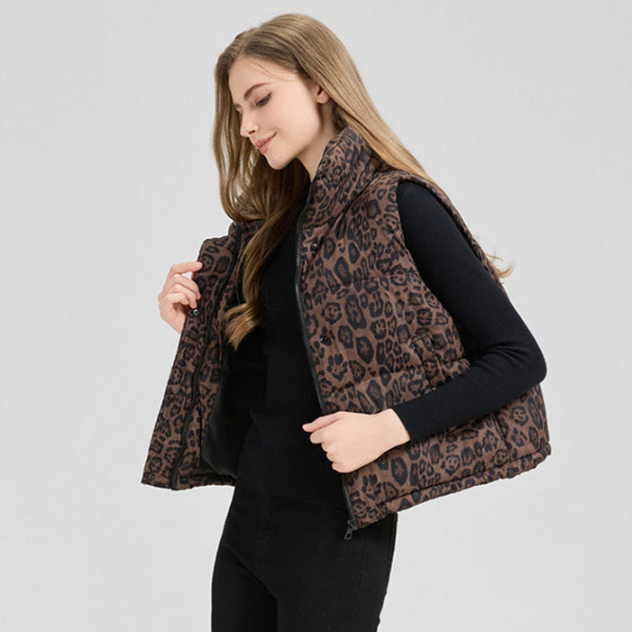Gewatteerd damesgilet met dierenprint - Alisanne