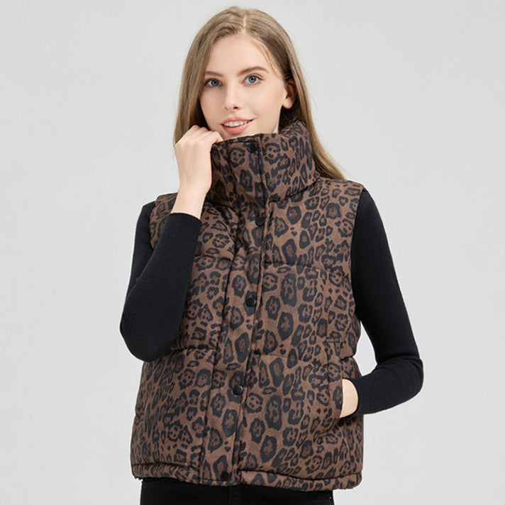 Gewatteerd damesgilet met dierenprint - Alisanne