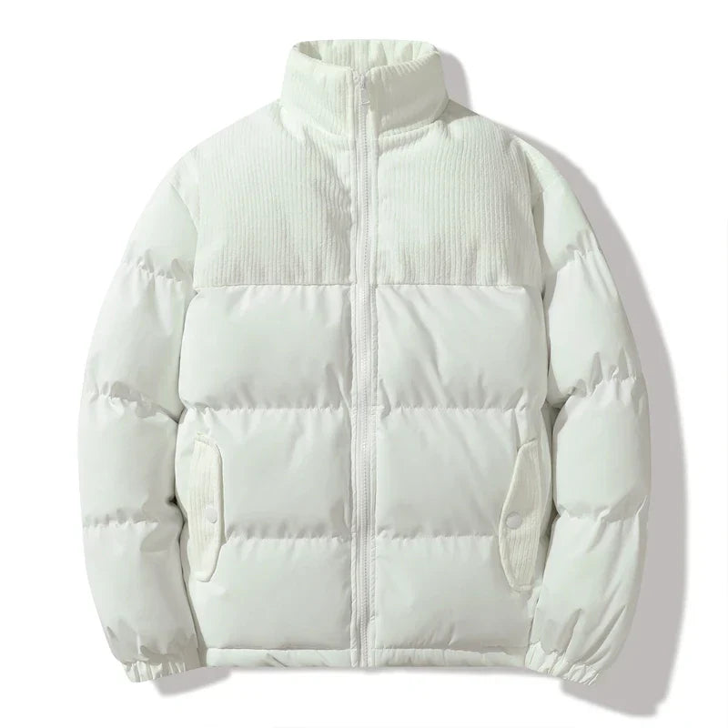 Gewatteerd uniseks jack met corduroy details - Aiden