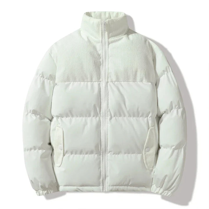 Gewatteerd uniseks jack met corduroy details - Aiden