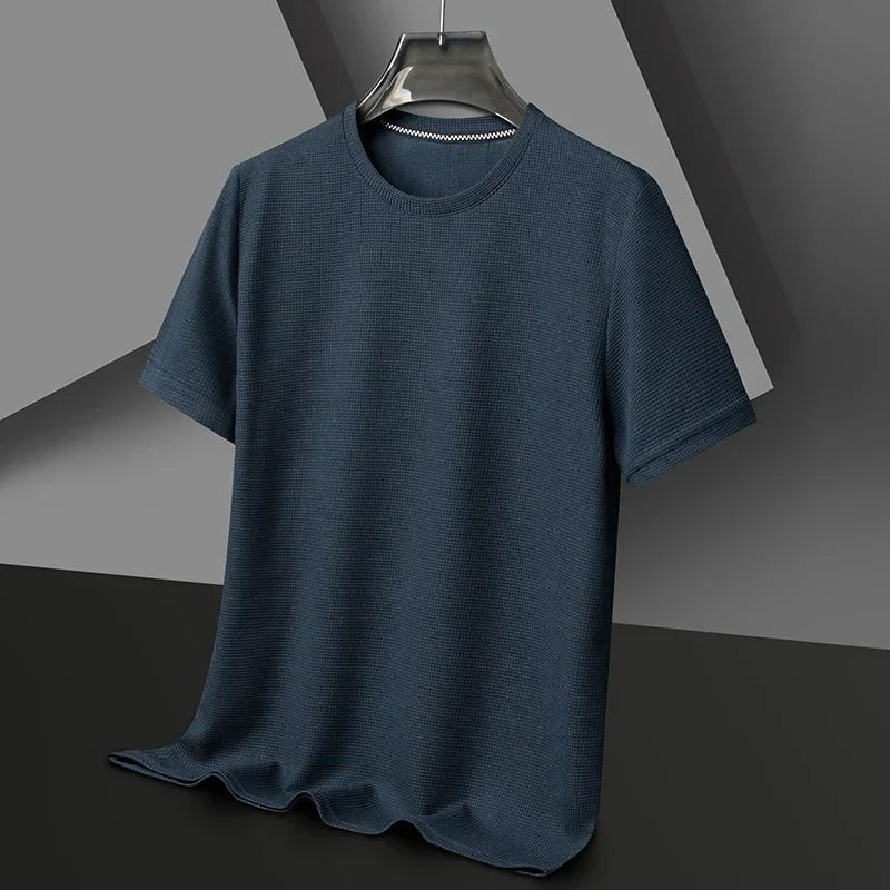 Heren-T-shirt met korte mouwen - structuur & ronde hals
