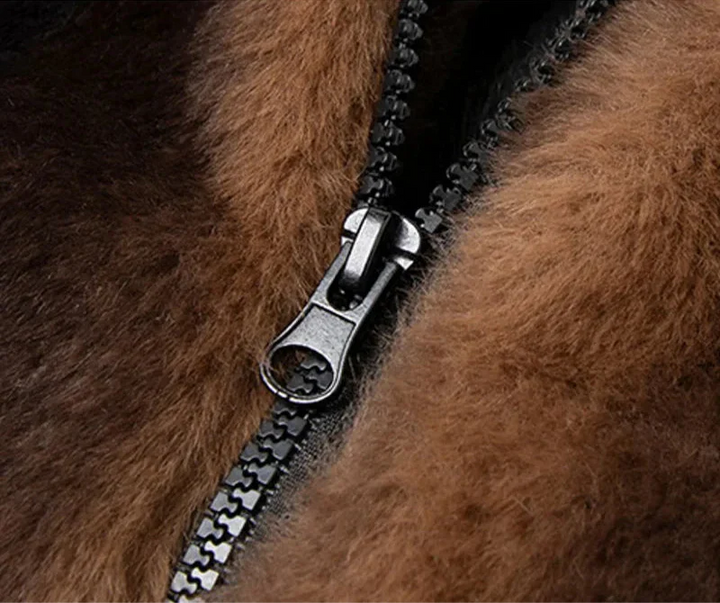 Synthetisch bontjas voor heren luxe stijl - Eryon