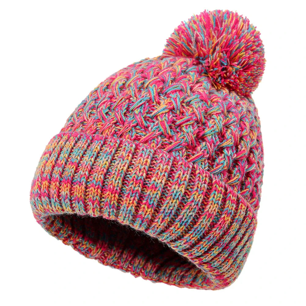 Gebreide damesmuts met pompon - Kireva