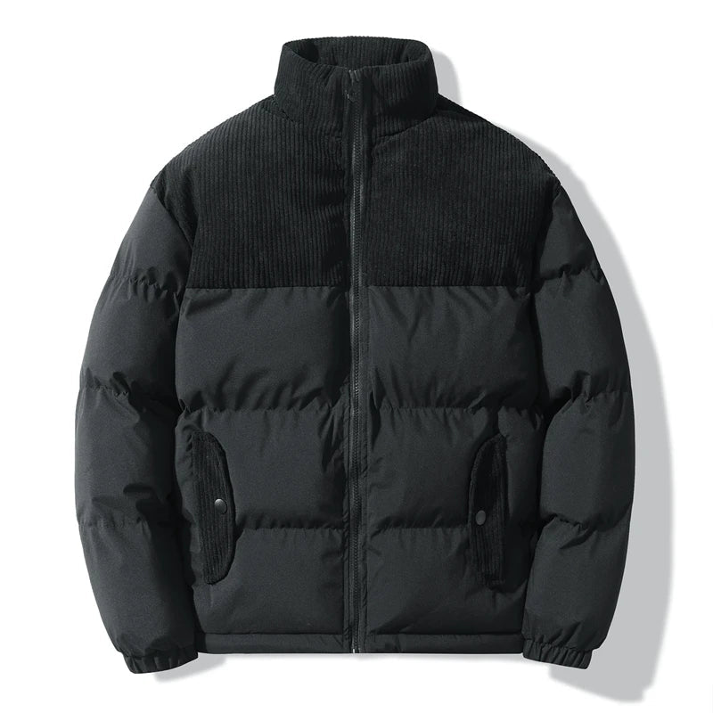 Gewatteerd uniseks jack met corduroy details - Aiden