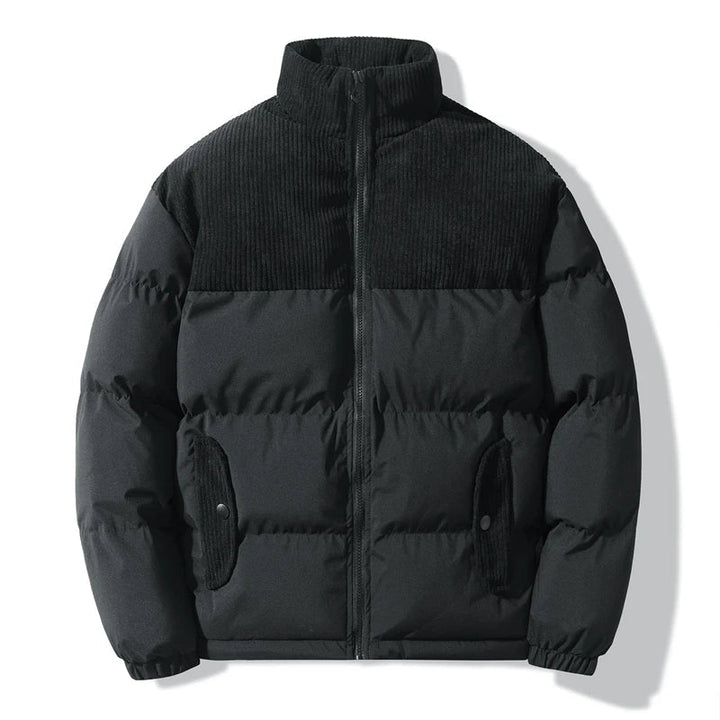 Gewatteerd uniseks jack met corduroy details - Aiden