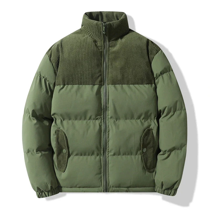 Gewatteerd uniseks jack met corduroy details - Aiden