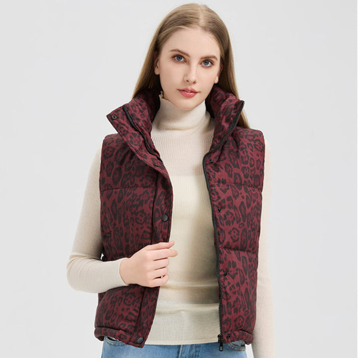 Gewatteerd damesgilet met dierenprint - Alisanne