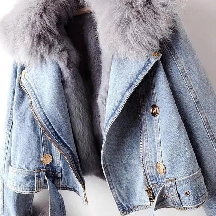 Giara - Denim Jacket met bontvoering