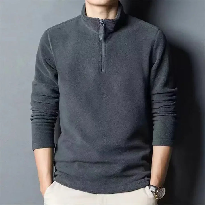 Fleece herentrui met halve rits - Braden