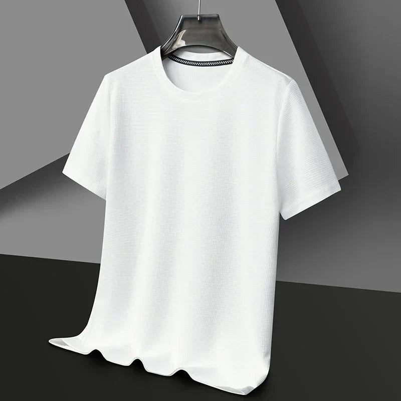 Heren-T-shirt met korte mouwen - structuur & ronde hals