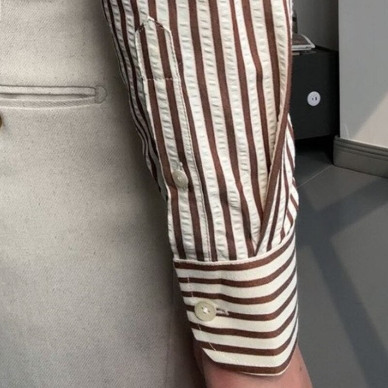 Gestreept overhemd met Italiaanse snit voor heren - Savino