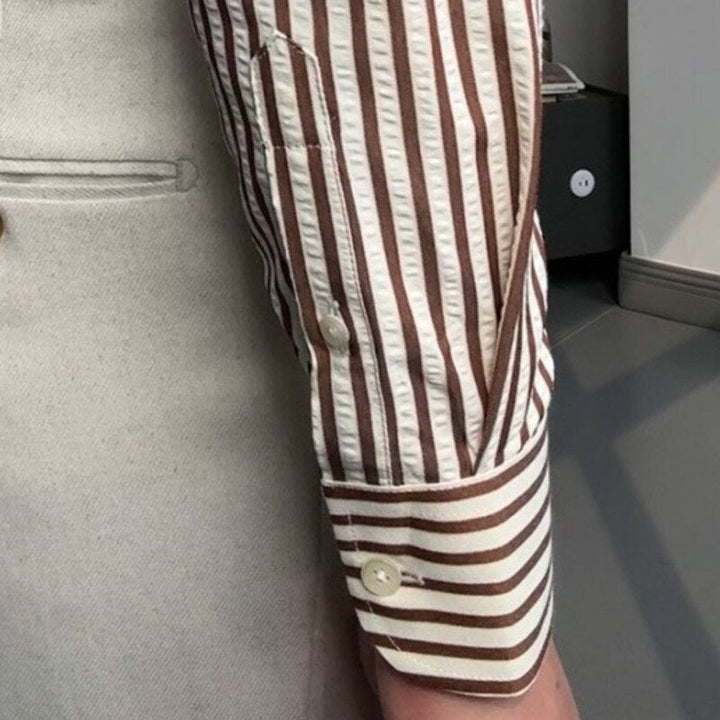 Gestreept overhemd met Italiaanse snit voor heren - Savino