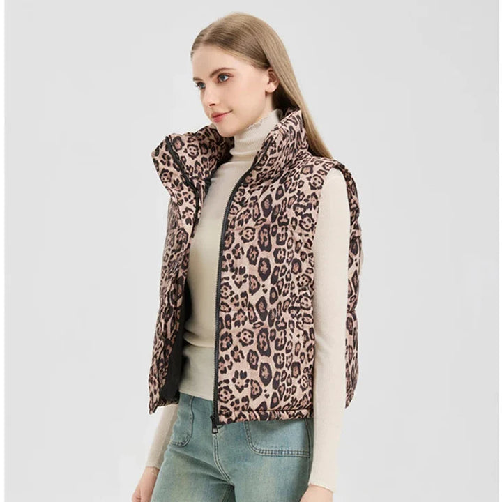 Gewatteerd damesgilet met dierenprint - Alisanne