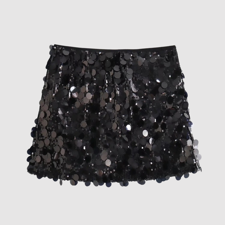 Elegante minirok met fonkelende pailletten, perfect voor een glamoureuze feestlook