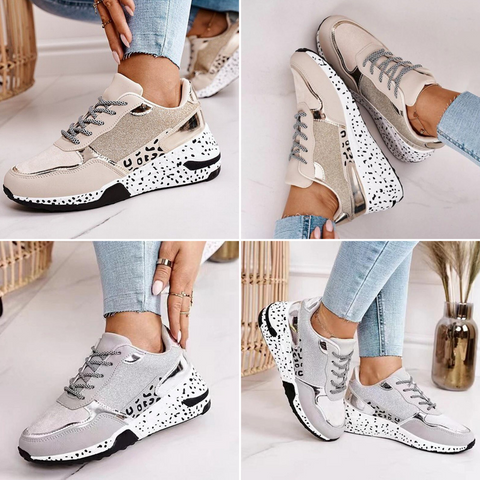 Jana - Stijlvolle veterschoenen met luipaardmotief voor een trendy look