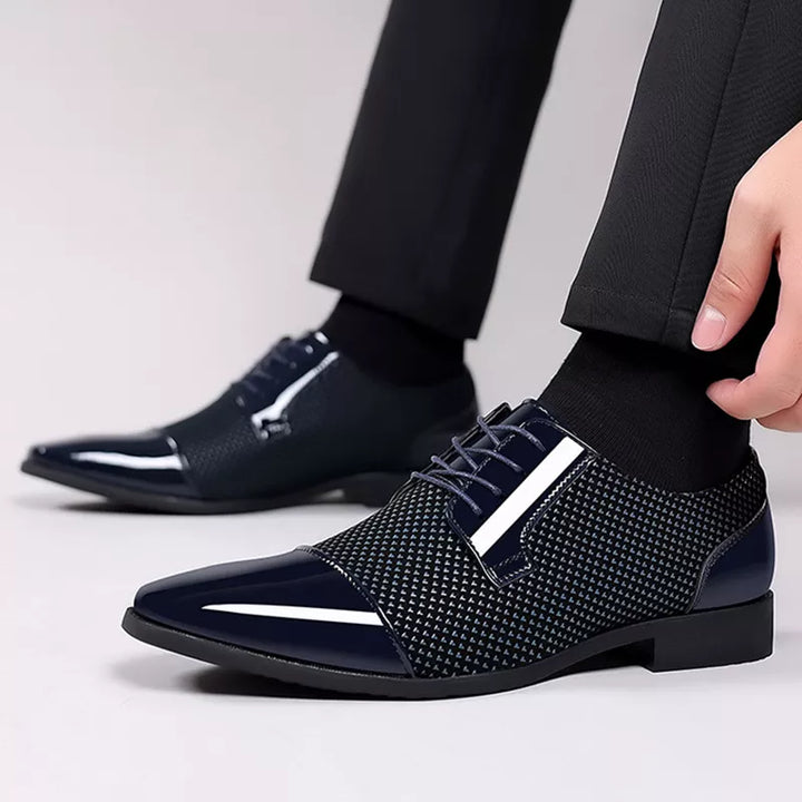 Elegante strass leren schoenen voor mannen