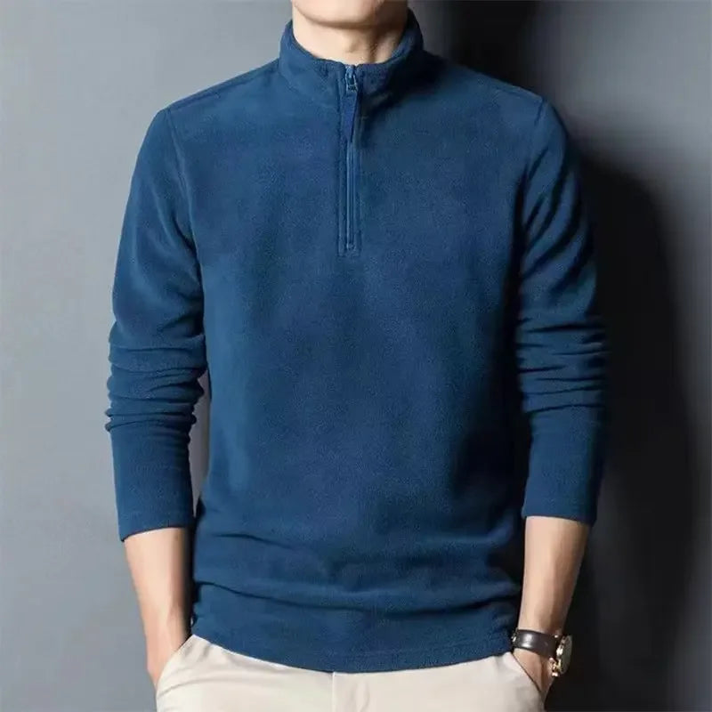 Fleece herentrui met halve rits - Braden