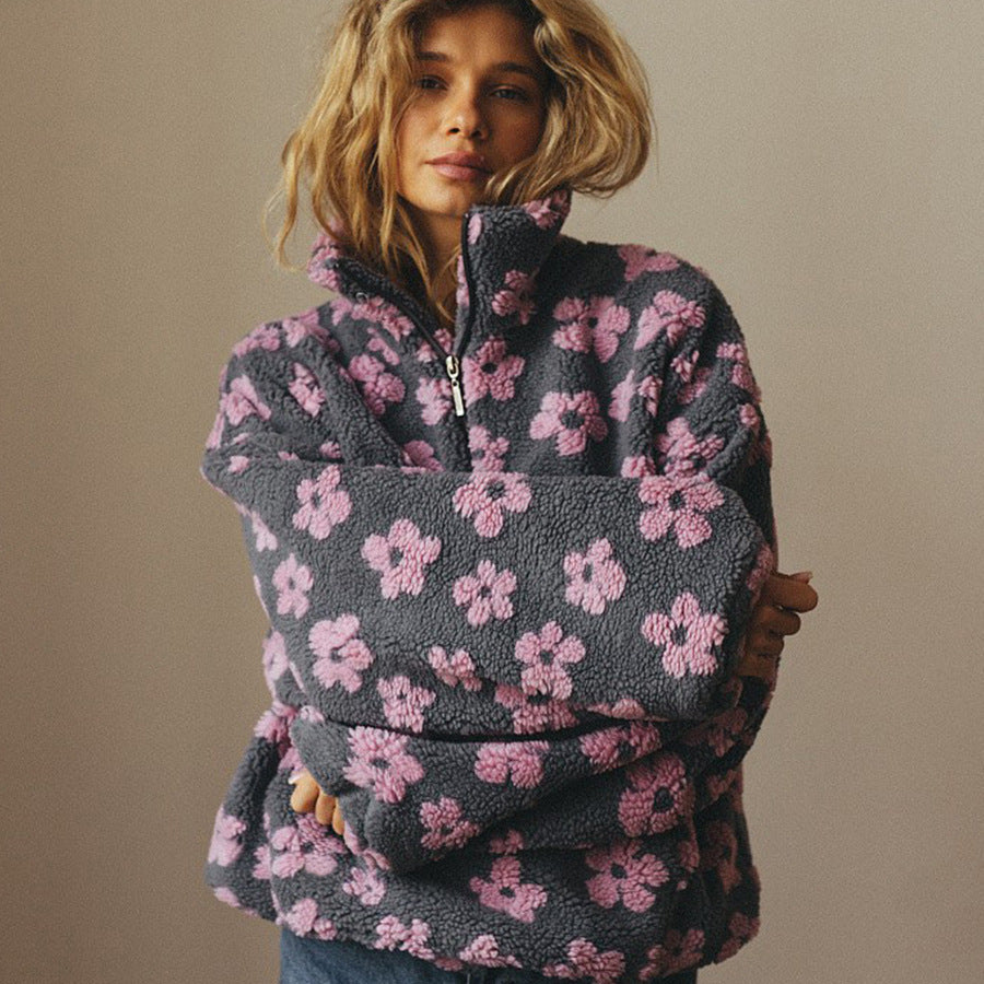 Fleece damessweatshirt met grote zak - Liora