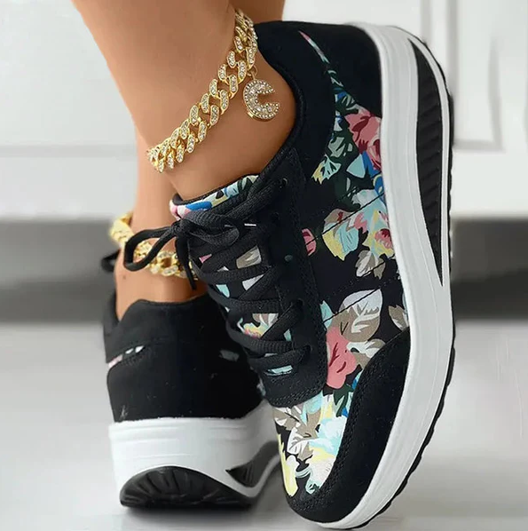 Luisa - Zomerse canvas schoenen met bloemenpatroon voor dames