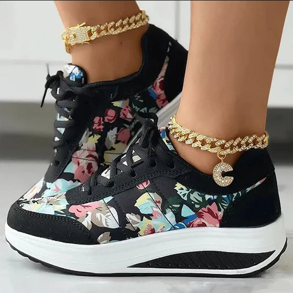 Luisa - Zomerse canvas schoenen met bloemenpatroon voor dames