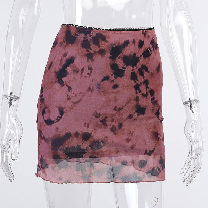 Nadia - Trendy gelaagde minirok met abstracte print