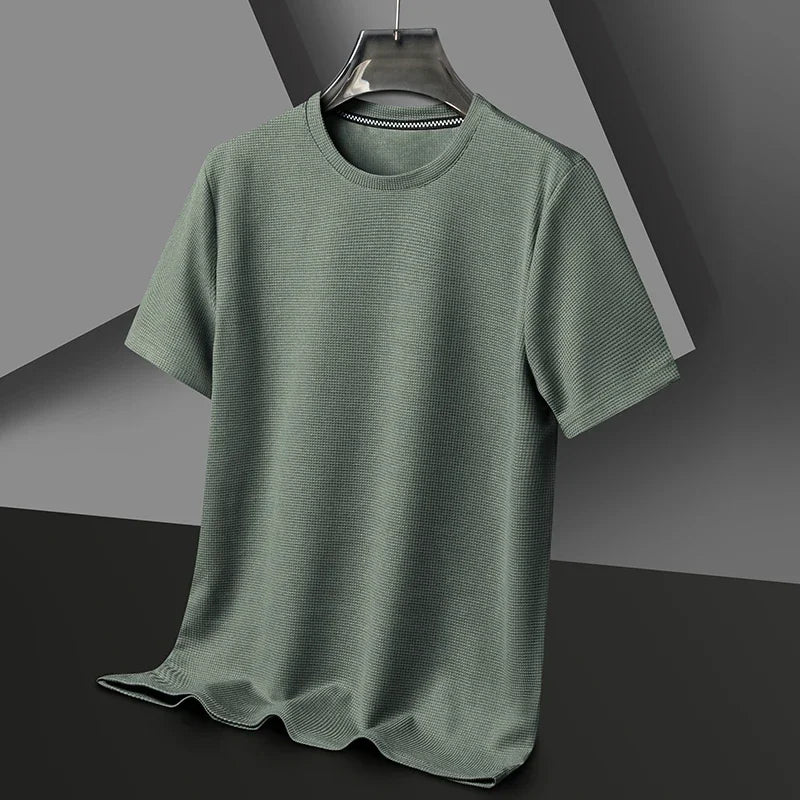 Heren-T-shirt met korte mouwen - structuur & ronde hals
