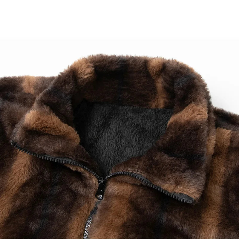 Synthetisch bontjas voor heren luxe stijl - Eryon